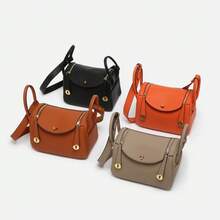 Women Shoulder Bags - Fivela prateada laranja - Ver 2