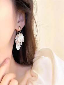 2pcs Petal Earrings For Women, Delicate Chic Unique Dainty Earring Studs 2025 New Fashion Jewelry
