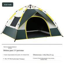 Tienda automática de apertura rápida, plegable al aire libre, camping portátil, a prueba de lluvia durante la noche, engrosado - Verde militar - Ver 11