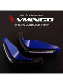 Vmingo Motorcycle Grip Covers Yellow Light Led Hand Guards Universal Without Hole - Black - View 5