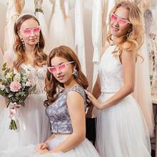 12pcs Fashion Heart-Shaped Glasses, Suitable For Party, Birthday, Wedding, Casual Couple Heart-Shaped Glasses - Multicolor - View 8
