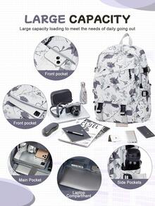 14-15.6 英寸笔记本电脑书包儿童学校背包女孩书包青少年小学生书包，学校背包学生休闲学校背包青少年男孩和女孩，大学初中高中儿童背包，男孩女孩旅行背包