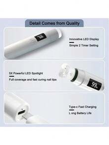 XEIJAYI 360° Rotatable Nail Lamp With Screen Display Stand, Portable Mini Nail Curing Light, Plug-In Nail Dryer For Nail Art Accessories Heating - White - View 7