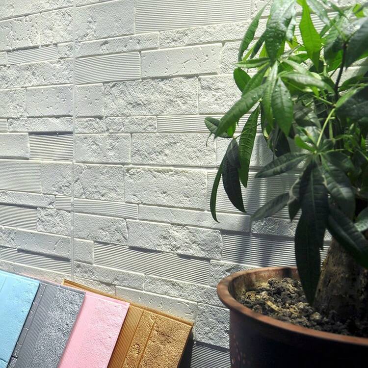 10/20/50/100pcs 13.78x13.78 Inch 3D Self-Adhesive Faux Brick Wallpaper Stickers, For Indoor Living Room, Bedroom, TV Background, Faux Brick Foam Wall Paper, Wall Renovation Stickers, Rental Dorm Decor - White - View 8