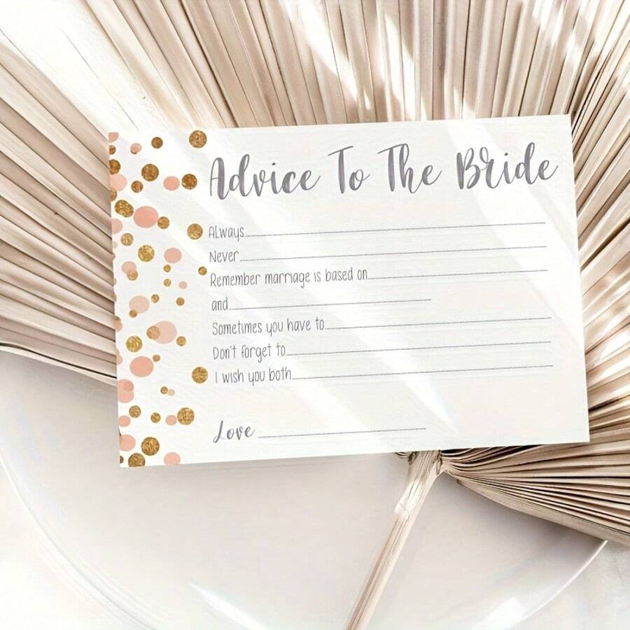 8pcs/Pack Bachelorette Party Game Cards, Bridal Shower Advice Cards, Bachelorette Party Supplies, Party Favors, Bachelorette Party Game, Bachelorette Party Gifts, Bride, Polka Dots - Multicolor - View 1
