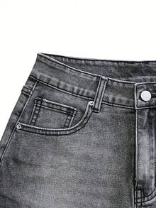 Neutral Stance On Others' Affairs 'Not My Circus, Not My Monkeys' Women Stretchy Jeans Shorts Casual Denim Shorts - màu đen - Xem 3