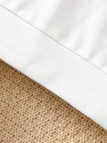 女童两件套：白色长袖卫衣（胸前蝴蝶结装饰）+黑色薄纱裙，袖口蝴蝶结装饰，可爱公主风，适合日常穿着，返校 - 白色 - 查看 5