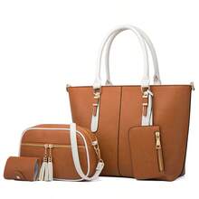 Genuine Leather Handbags For Women, New Style, Elegant Mother's Versatile Genuine Leather Shoulder Messenger Bag - 棕色 - 查看 3