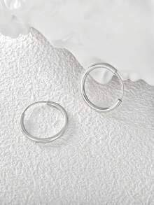 Charm-In 1 对女士镀铂金简约环形耳环，镀层厚度 0.03-0.05μm
