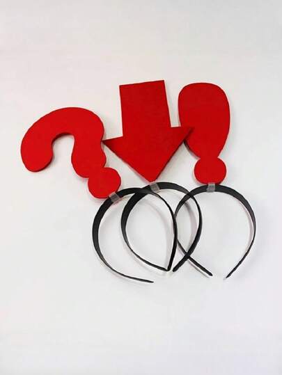 1 件派对风格发饰 - 问号、感叹号、红色箭头女士头带、时尚派对配饰、箭头形头带套装 - 适合日常佩戴、派对、表演等，非常适合户外活动和摄影道具