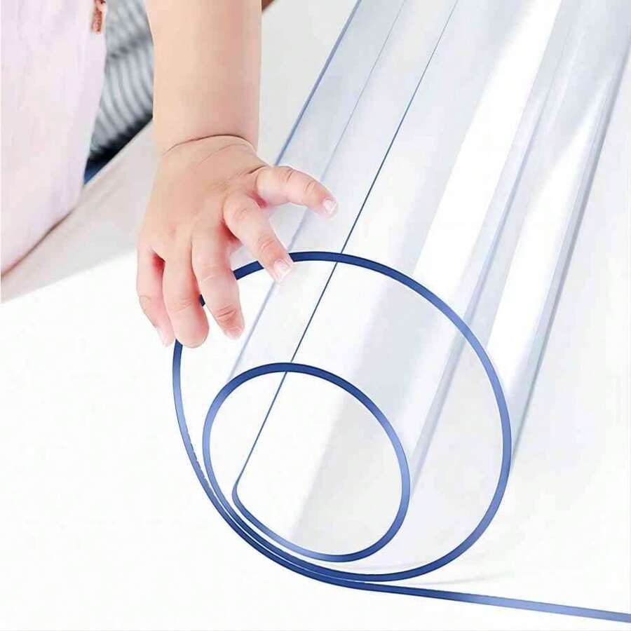 PVC Tablecloth Protector - 2.0mm Thick Clear, & Heat-Resistant Table Cover, Scratch-Proof Polyvinyl Chloride Material, Ideal For Home & Hotel Dining Tables, Coffee Tables, And Kitchen Countertops, Table Protection | Clear Table Cover | Durable PVC Material, Table Covering