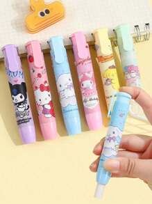 Sanrio 1Pc Creative Press Eraser Hello Anime Kuromi Melody Cinnamoroll Kitty Cartoon Stationery Gift Office School Supplies Back To School School Supplies(Some Parts May Be Random)