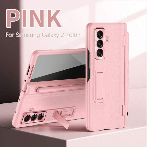 All-Rounded Protective Phone Case For Samsung Galaxy ZFOLD7, ZFOLD6, ZFOLD5, ZFOLD4, ZFOLD3, Crafted With Thoughtful Design, Full Coverage, Reinforced Hinge, Comes With Tempered Glass Screen Protector And Integrated Stylus Holder & Kickstand
