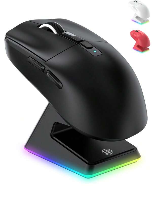 Souris de jeu sans fil ATTACK SHARK X6 SUPERLIGHT avec dock de charge RVB, souris ultra-légère de 49g, 26 000 PPP, PixArt PAW3395, 2,4 G/USB-C filaire/Bluetooth, batterie 200 heures