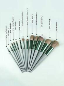 Juego de 13 piezas de brochas de maquillaje suaves y esponjosas con esponja de maquillaje para cosméticos, base, colorete, polvos, sombras de ojos, Kabuki, mezcla y herramienta de belleza
