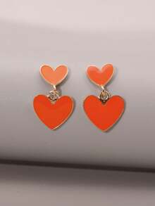 1 para kolczyków w kształcie kropli oleju w kształcie serca, odpowiednich do codziennego noszenia przez nastolatków