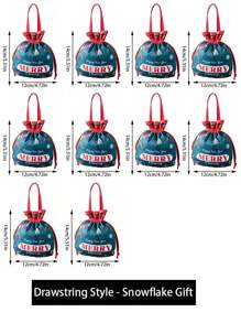 1 pieza/5 piezas/10 piezas Bolsas de regalo de Navidad, Bolsa de regalos de Papá Noel, Bolso de muñeco de nieve navideño, bolsas de Apple para regalo en Nochebuena, Empaque de frutas navideñas, Regalos para dulces, Recuerdos decorativos