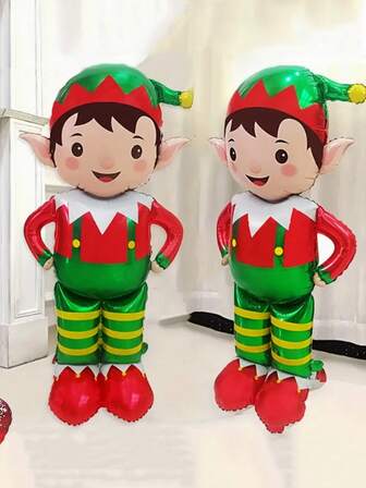 1pc 61-Inch Standing Christmas Balloon, Santa Claus Standing Balloon, Birthday Party Atmosphere Decor, Indoor/Outdoor Room Activity Gift Prop, Suitable For Christmas, Indoor Decor, Atmosphere Enhancement, Scene Setting, Christmas Home Decor