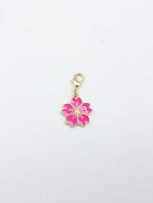 10个合金樱花钥匙扣，优雅花卉设计，带吊牌，可作包包挂饰、钥匙链，情侣生日及节日礼物，粉色，女士情人节汽车装饰，可爱哥特风Y2K万圣节配饰，教师节圣诞节礼物，包包挂绳，带证件套，汽车装饰，包包吊坠 - 玫紅色櫻花 - 查看 3