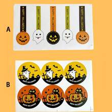 20pcs Pumpkin Head & Ghost Pumpkin Cat Sealing Stickers, Pudding Sealing Stickers, Decorative Sealing Stickers, Party Candy Bag Labels, Halloween Decorations Home Decor Room Decor - Multicolor - View 4