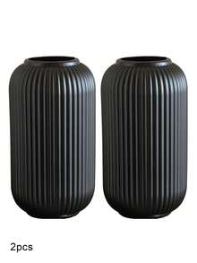 1 件陶瓷外观塑料复合花瓶，牢不可破的花瓶，高 7.8 英寸塑料花瓶，简约桌面花瓶，用于蒲苇装饰的干花花瓶和用于家居装饰的人造花瓶，用于婚礼派对餐桌的波西米亚花瓶家居装饰、家居装饰、花瓶、中心装饰、桌面装饰