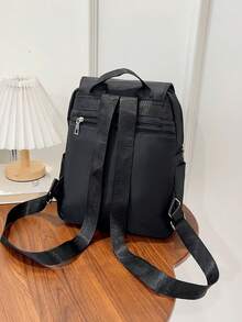 流苏翻盖小背包，新款防水牛津布背包，大容量纯色女士旅行通勤背包