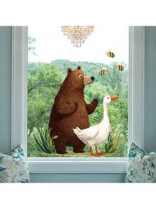 Hình dán tường gấu bông hoạt hình dễ thương | Trang trí tường phòng trẻ em ấm áp | Bộ trang trí phòng chơi trẻ em | Có thể tháo rời, dễ bóc và dán - Nhiều màu - Xem 7