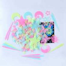 Pegatinas luminosas con diseños de estrellas, mariposas, copos de nieve y meteoros para decorar dormitorios, fiestas y regalos, efecto de sueño romántico