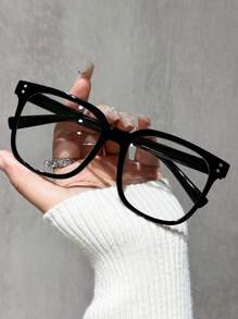 1/3pcs Unisex Square Frame Daily Wear Optical Glasses, Campus Style Face-Flattering Glasses
