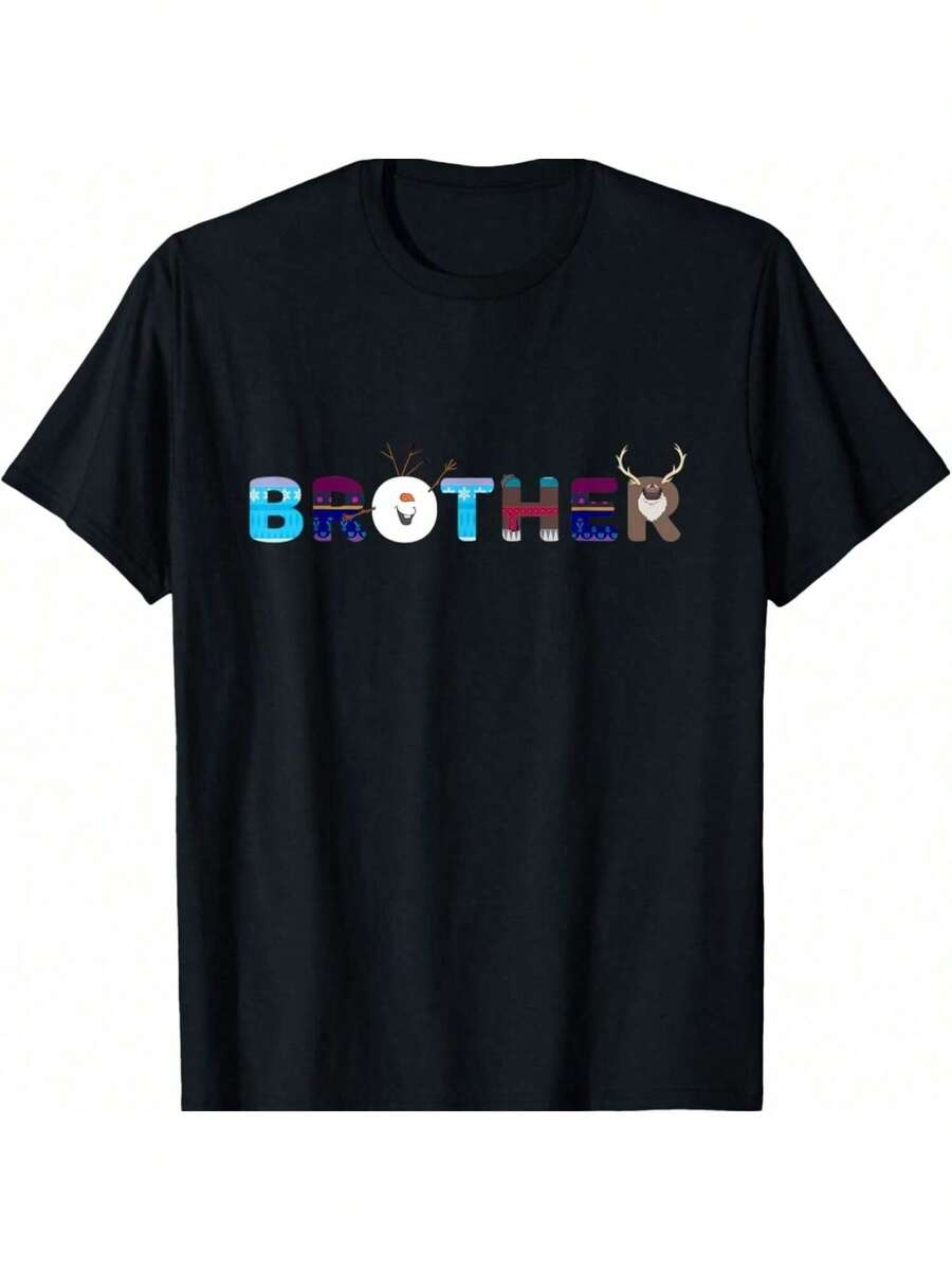 Frozen Dad And Mom Birthday Brother Family Party Snowman T-Shirt - đen28 - Xem 1