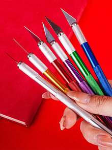 13pcs Precision Craft Knife Set - Stainless Steel Blades, Aluminum Alloy Handles For Paper Cutting & Model Making - Multicolor - View 11