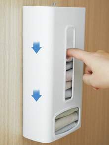 1pc/2pcs Hanging Underwear, Socks, Accessory Storage Box, Closet Organizer, No-Drill - Putih - View 4
