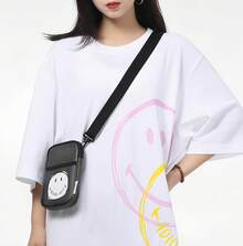 Adidas NEO男女同款單肩包休閒笑臉果凍半透明手機包小包斜挎包17.5*11*2.5cm