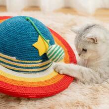 1pc Rainbow Woven Ball & Star Shaped Cat Scratching Board, Durable Non-Shedding Self-Grooming Scratch Toy Set - Cat Planet - View 3