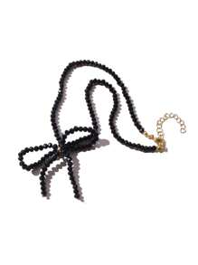 1 Peça Colar Vintage Minimalista Feminino com Pendente de Borboleta de Contas de Vidro Preto, Adequado para Meninas e Senhoras Usarem em Ocasiões como Festas, Encontros, etc.