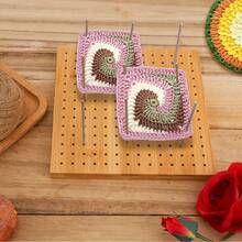 3.94in/7.87in/11.81in Wooden Knitted Pads Grandma Square Crochet Pads Shawl Scarf Socks Sweaters And Daily Handmade Items Crochet Accessories Gifts Handmade Crochet Flower Art Grid Board - Wooden Craft Display With Colored Yarn Guide, Indoor/Outdoor Home Decoration, No Electricity Required | Crochet Supplies And Workstations Knitted And Crochet Projects Handmade Wooden Woven Boards With Barrier Plates, Suitable For Crochet And Grani - Wood Color - View 11