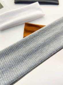 4 件女士纯色针织头带，日常休闲涤纶针织头带，吸湿排汗运动头带发带，适用于洗脸、化妆、瑜伽、刘海造型发饰时尚头巾，学校用品，大学