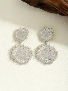 1 对独特的波西米亚大向日葵吊坠耳环，油滴金属双花耳环，向日葵吊坠耳环，花卉耳环，复古夏季珠宝礼物