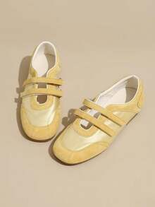 2025 New Summer Women's Red Hook And Loop Trainers, Leather Breathable Soft Sole Shoes [Run Small, Please Refer To Size Chart] - Yellow - View 3