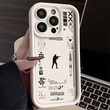 Funda de Teléfono Creativa de Juego de Disparos Popular CS para 16 15 14 13 12 11 Pro XR XS X 8 Plus, Cubierta Trasera de TPU Suave a Prueba de Golpes - Colores mixtos - Ver 2