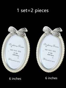 1/2/3 Pieces Of Bright Faux Faux Pearl Photo Frame, Baroque Style Faux Pearl Inlaid Rhinestone Decorative Frame, Photo Display Frame, Used For Office, Living Room, Bedroom Home Decoration (With Random Inner Paper)