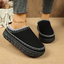 Botas de nieve para mujer 2025 con suela gruesa y forro térmico, de uso exterior, tipo botín de invierno de fácil puesta