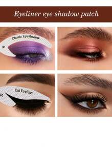 8/32/64/128/160片装眼妆模板贴纸，眼线形状模板贴片，舞台妆，无香型，无纺布眼影棒/眼线棒/化妆品/眼妆辅助贴纸/美容工具/九尾狐眼线，易于涂抹和卸除，快速上妆，非常适合初学者，价格实惠，圣诞礼物，化妆品，化妆工具，便宜好物，礼物，女士礼物，圣诞礼物 - 白色 - 查看 3