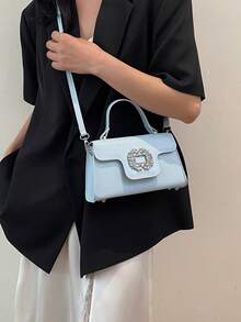 1 件纯色褶皱手提包，优雅且适合日常使用，适合送给女士的礼物