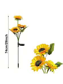 1 件太阳能灯户外花园装饰 - 太阳能花园灯带 3 个向日葵/蒲公英灯，防水太阳能户外灯自动开/关太阳能装饰灯适用于花园、露台、庭院