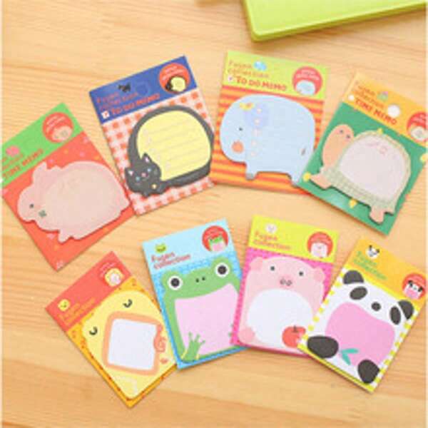 2pcs Cute Cartoon Shaped Memo Pad Sticky Notes, Student Rewards & Reminders Small Gift, Office Message Paper
