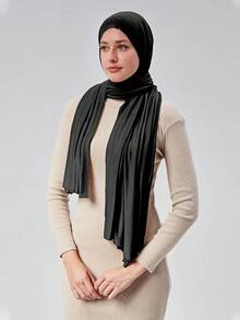 1 chiếc khăn trùm đầu Khimar một bước dành cho nữ Hồi giáo – Khăn trùm đầu kín đáo, không cần ghim, chất liệu jersey co giãn nhẹ, thích hợp cho cầu nguyện, du lịch, công sở và mặc hàng ngày. - màu đen - Xem 5