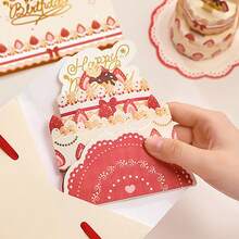 1pc 3D Pop-Up Happy Birthday Card With Cake Decor, Personalized English Greetings, Suitable For Women, Men, Mom, Wife, Husband, Boy, Girl On Special Occasions Birthday Decoration Postcard, School Supplies, Back To School - 3D Cake Greeting Card - View 4