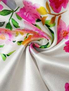 女士街头花园假日优雅性感无肩带露背数码印花连衣裙，修身派对正式鸡尾酒会沙滩波西米亚风连衣裙，春夏秋季白色 - 白色 - 查看 11