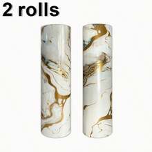 2 Rolls Glossy Marble Effect Self-Adhesive Wallpaper, Full-Coverage Decorative Wall Stickers, Home Renovation Foam Wallpaper, Suitable For Living Rooms, Bathrooms, Kitchens And Dormitories. 40cm*3m / 15.75 Inches*118.11 Inches. - Multicolor - View 11